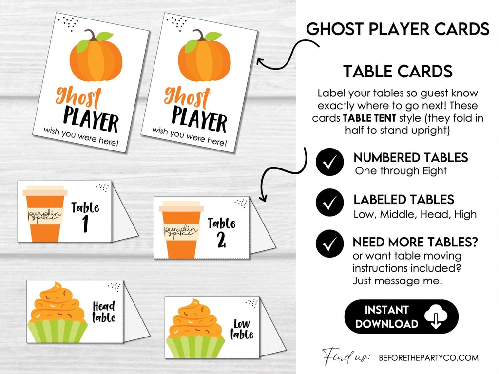 Pumpkin Spice Bunco Score Cards, Autumn Bunco Score Sheets, FALL Bunco Invitation - Before The Party