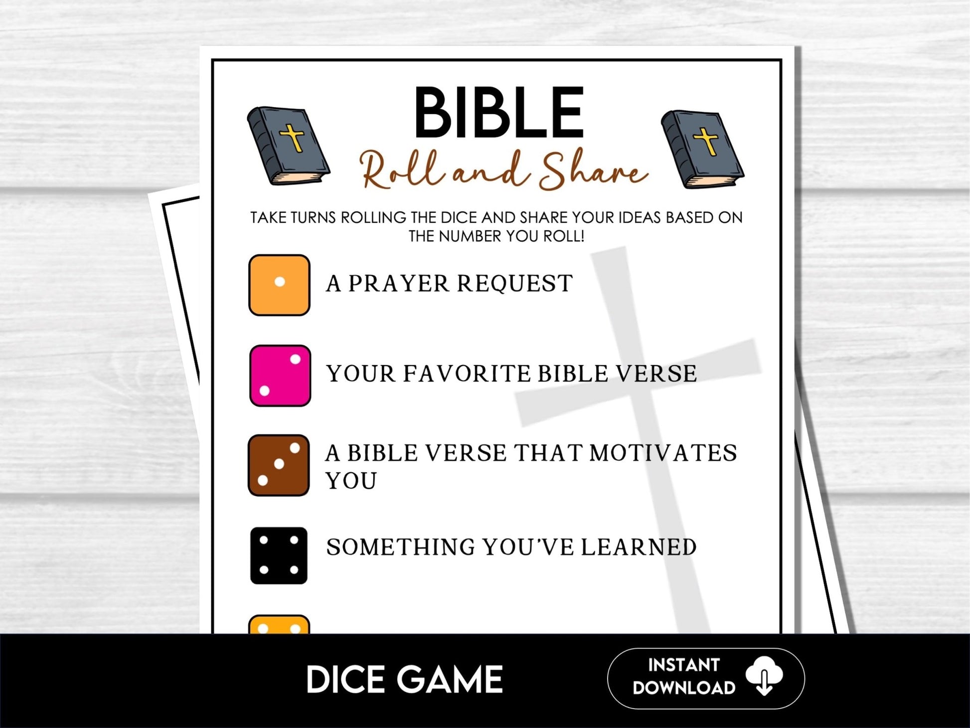Roll and Share Bible Game, Kids Bible Games, Christian Games, Youth Ministry Group Games