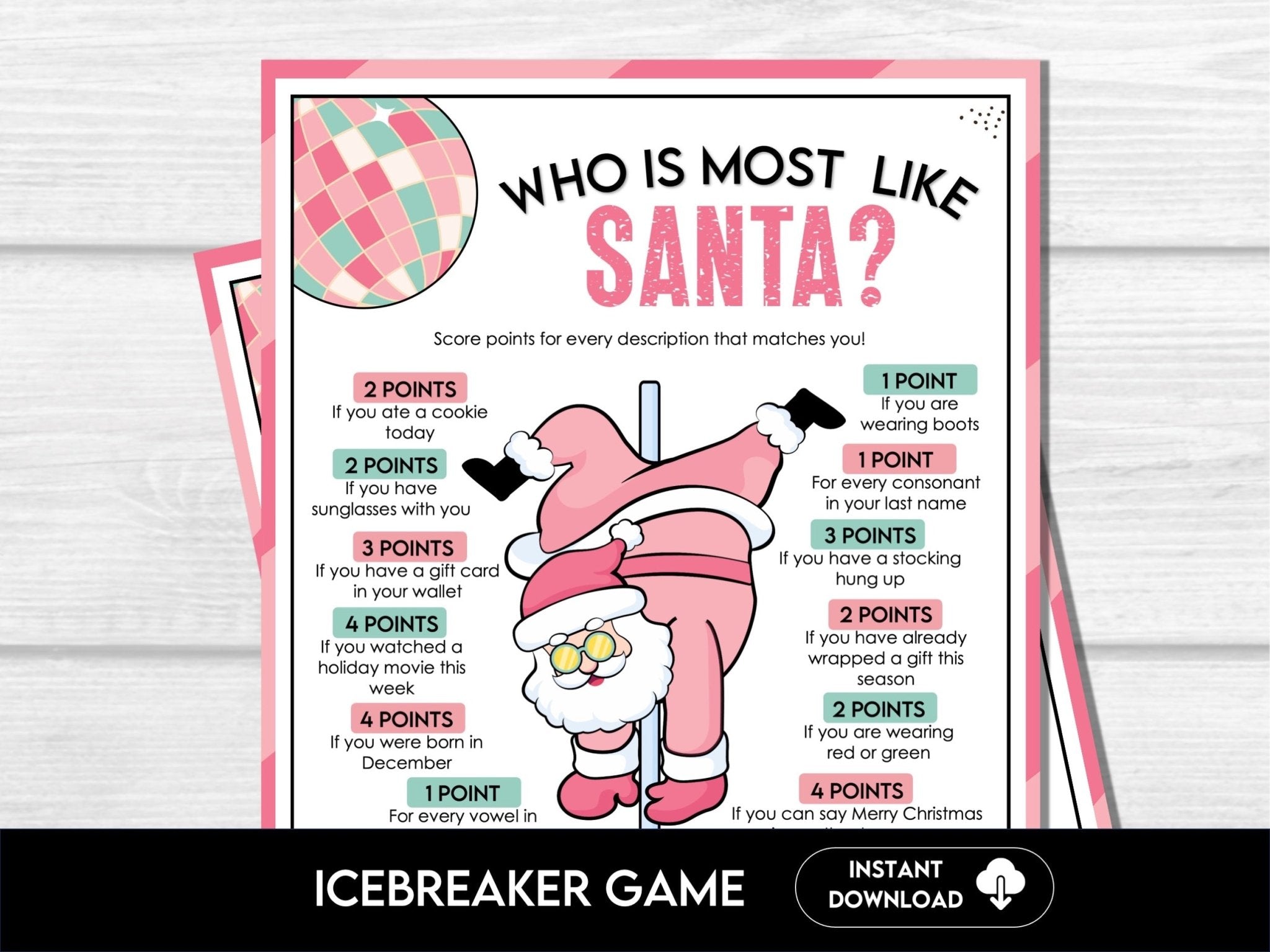 Santa Game - Festive Printable Holiday Activity for All Ages