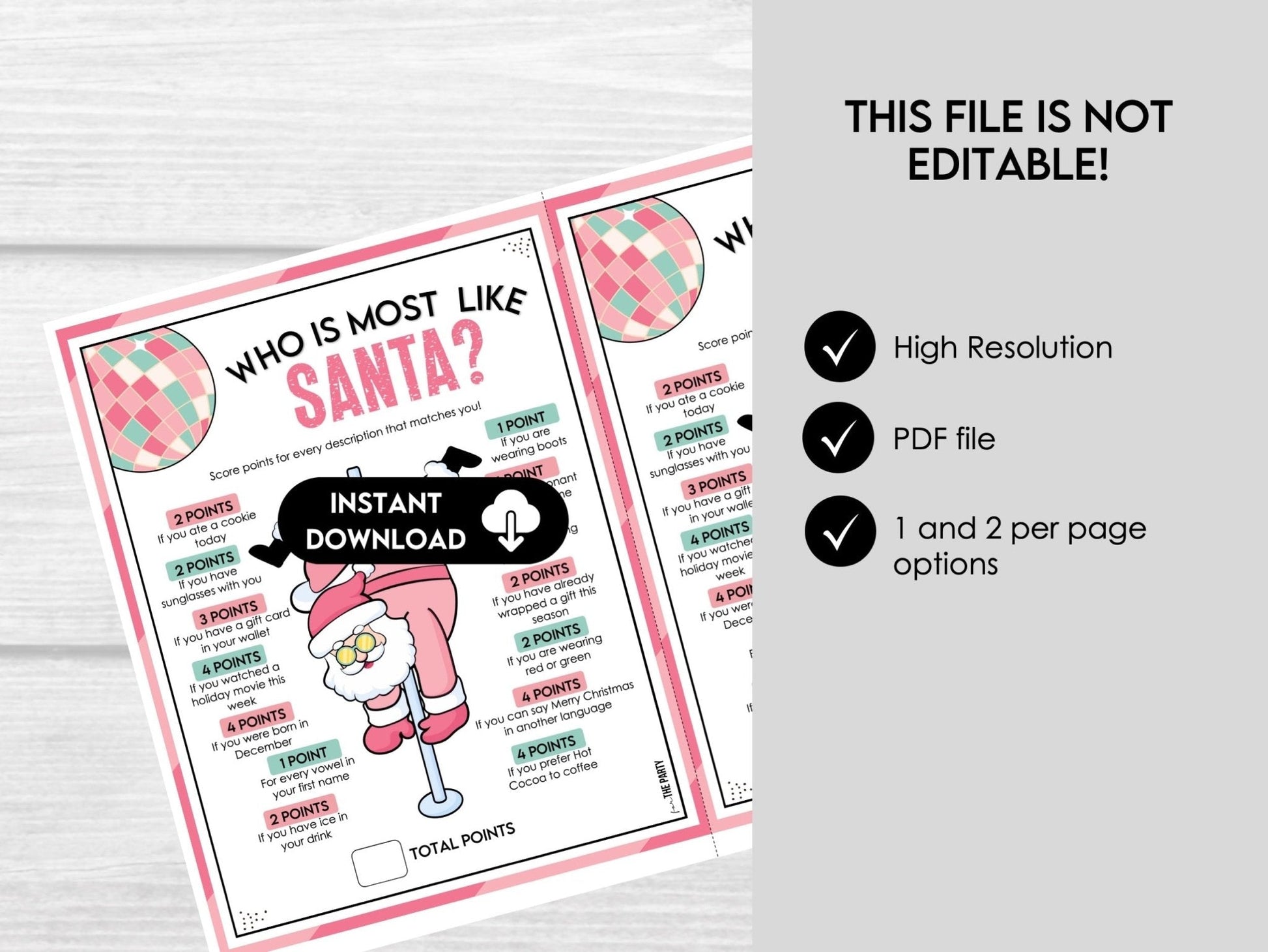 Santa Game - Festive Printable Holiday Activity for All Ages