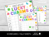 St. Patricks Bunco Sheets, March Bunco, Bunco Score cards, Lucky Bunco Party, St Patrick's Game, Spring Bunco, Bunco with my Lucky Charms - Before The Party