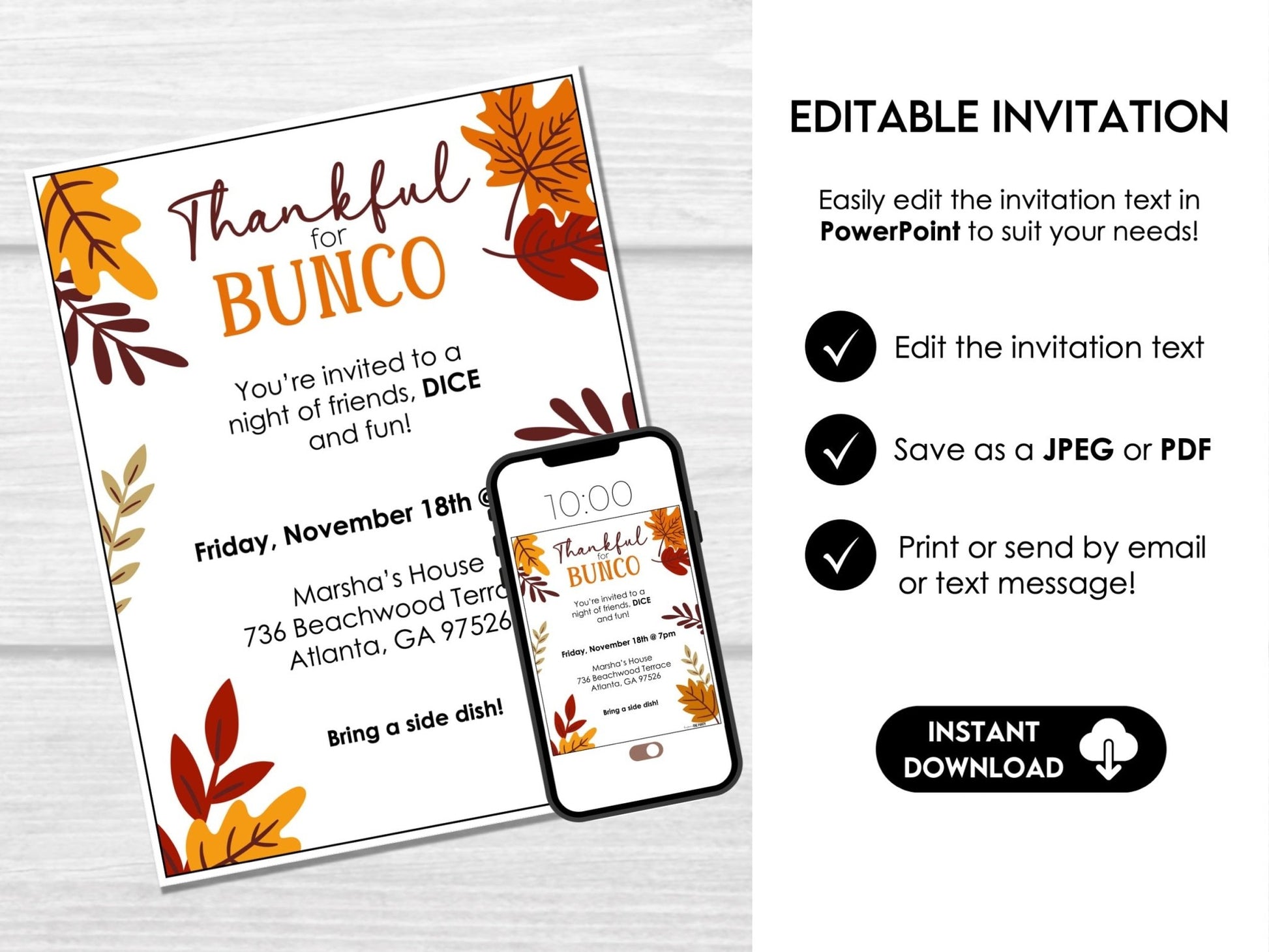 Thanksgiving Bunco Score Cards, Bunco Party Score Sheets, Bunco Tally Sheet, Bunco Party Kit