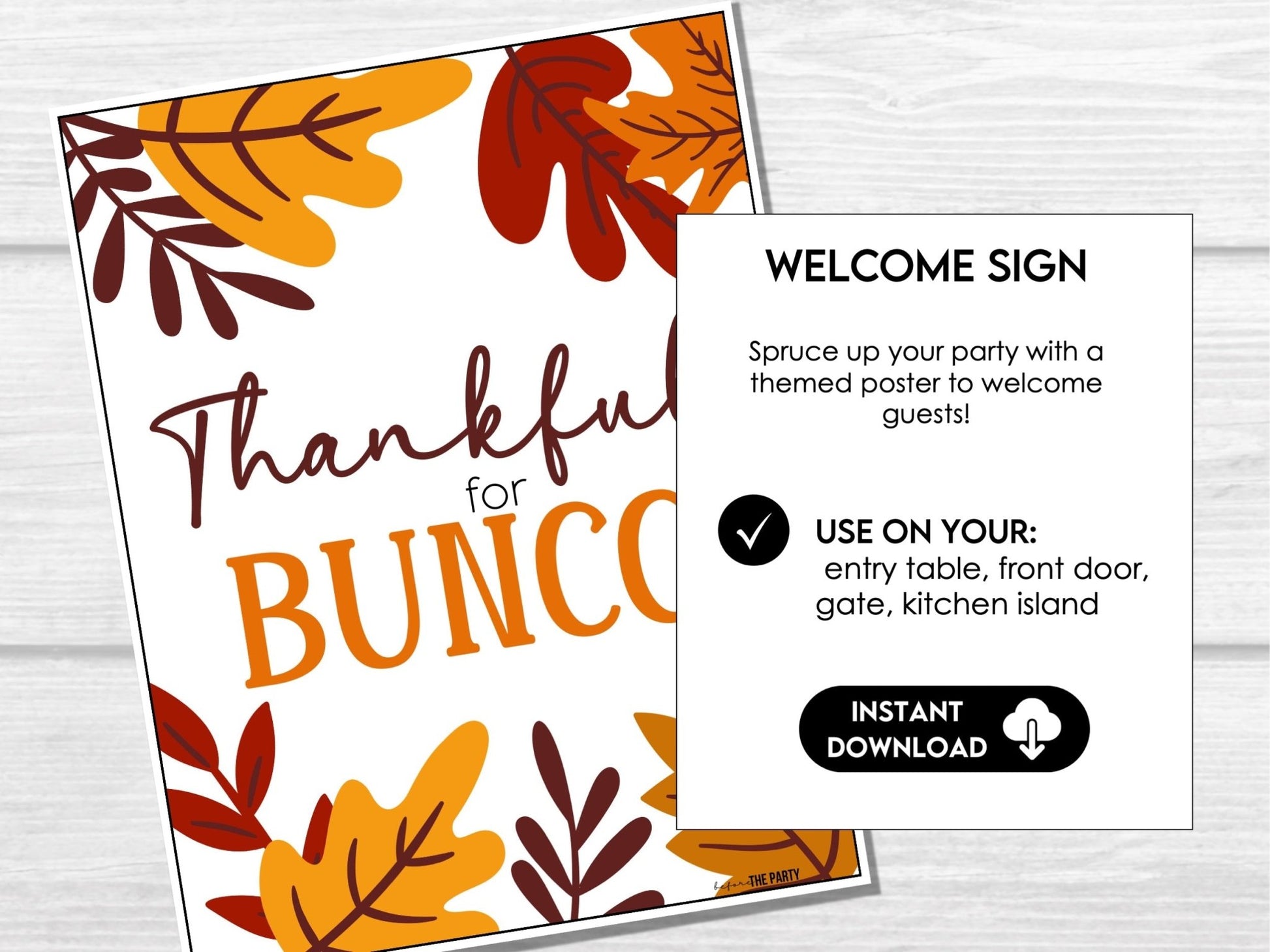 Thanksgiving Bunco Score Cards, Bunco Party Score Sheets, Bunco Tally Sheet, Bunco Party Kit