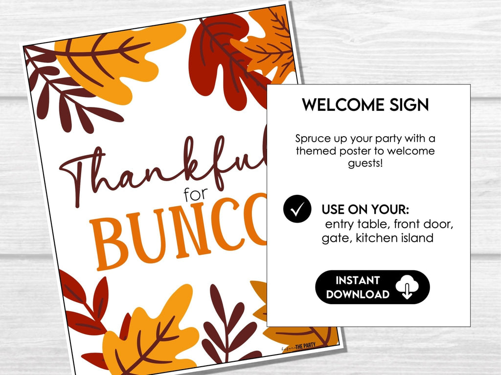 Thanksgiving Bunco Score Cards, Bunco Party Score Sheets, Bunco Tally Sheet, Bunco Party Sheets, November Girls Night Game, Table Card - Before The Party