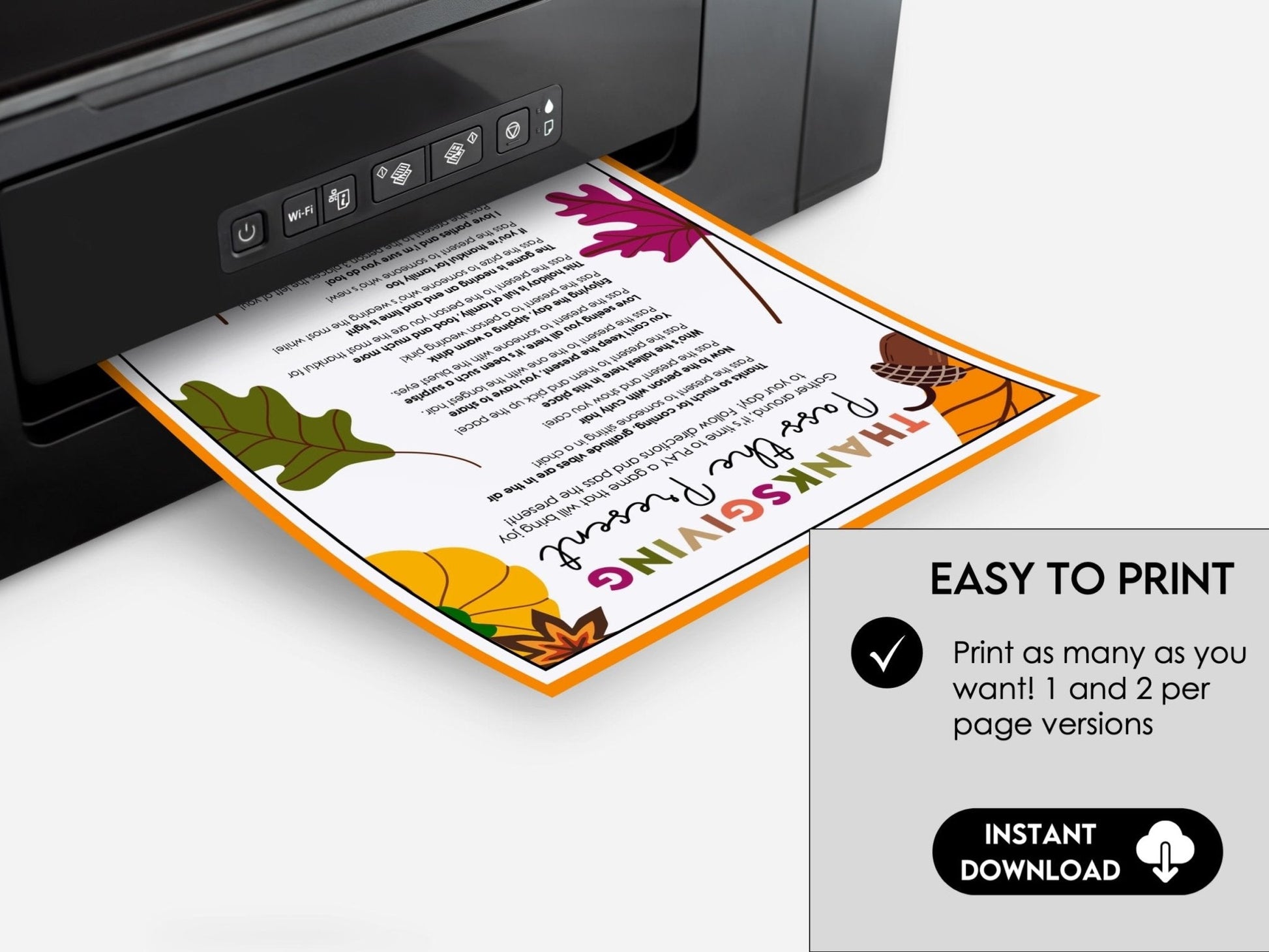 Thanksgiving Pass the Present, Thanksgiving Pass the Gift Game