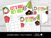 Ugly Sweater Bunco Score Sheets Bundle, Christmas Bunco - Score Cards, Tally Sheets and Table Numbers