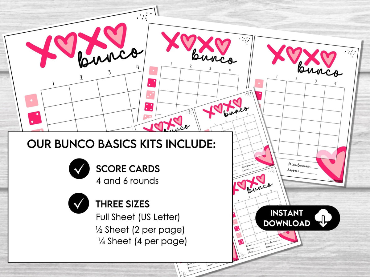 February Scorecards Valentine’s Day Bunco Scorecards & Tally Sheets – Before The Party