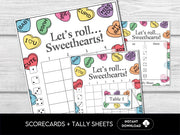 Valentines Bunco Score Sheets, Bunco Scorecards | 4 games | 6 games, Tally Sheets