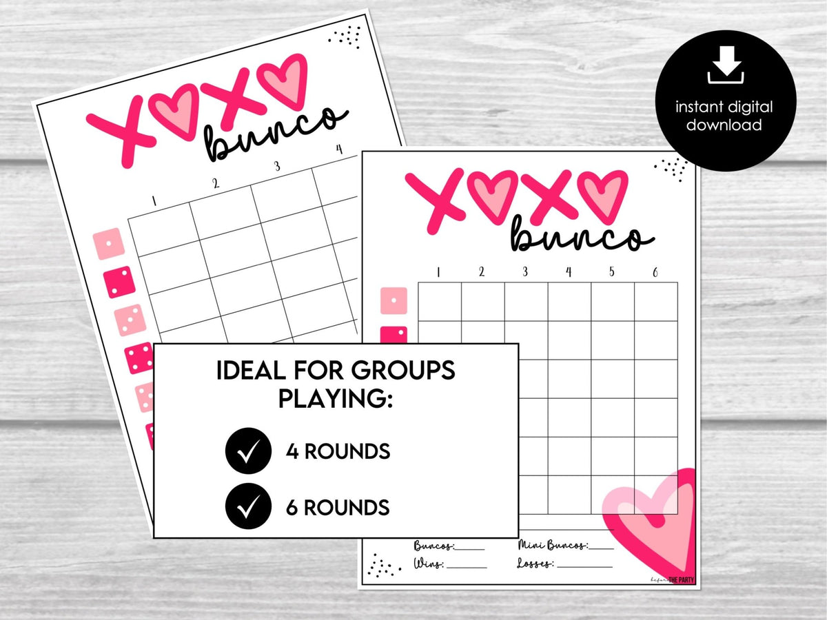 February Scorecards Valentine’s Day Bunco Scorecards & Tally Sheets – Before The Party