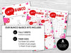 Valentines Bunco Score Sheets, February Bunco Party Set, Galentine's Bunco Scorecards 4 games & 6 games, Tally Sheets, Table Number Cards - Before The Party