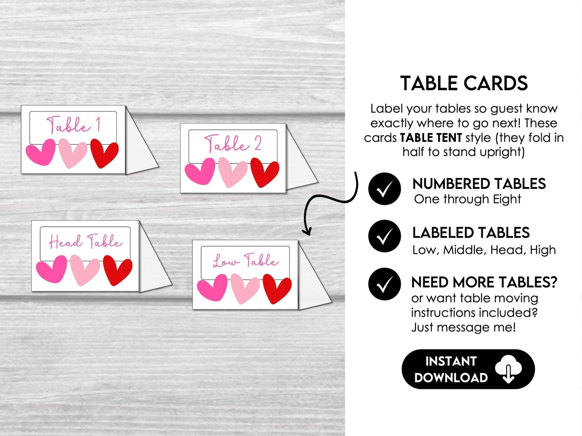 Valentine's Day Bunco - Bunco Score Sheets for Valentine Party, Bunco Tally Sheets, Table Cards