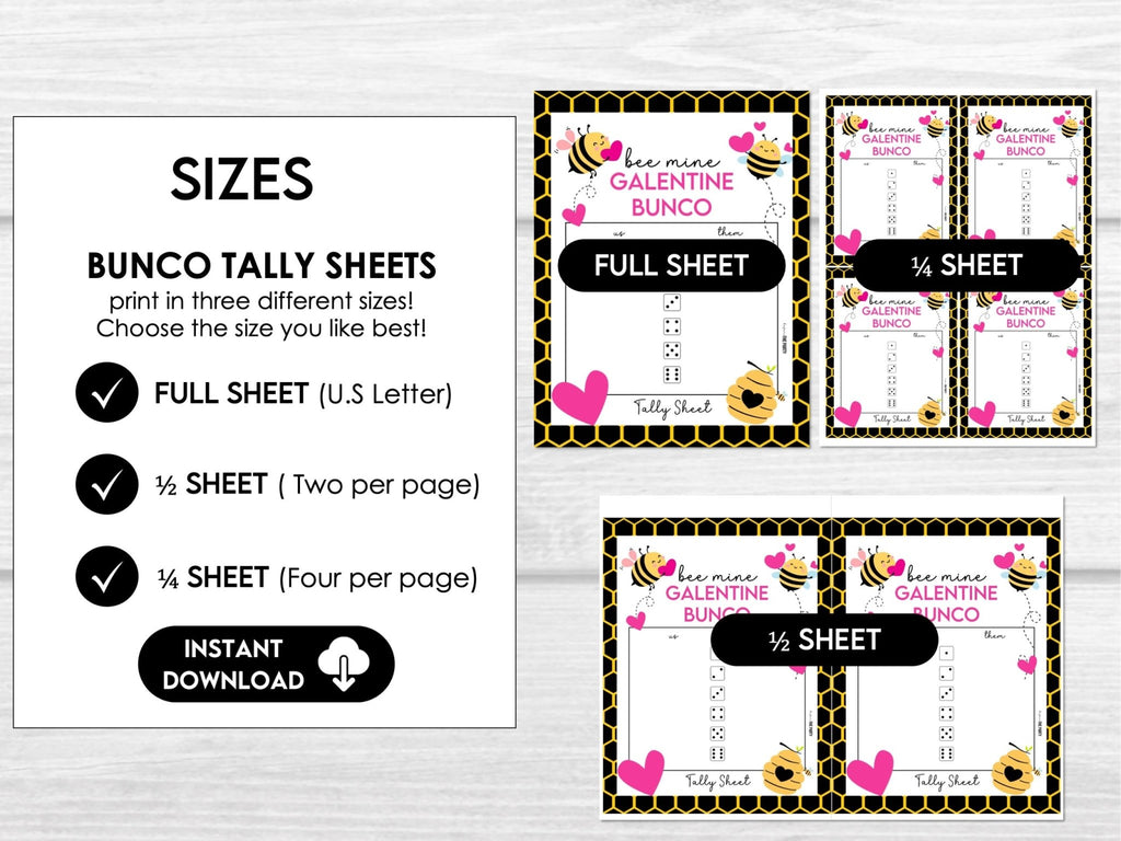 Valentine's Day Bunco Score Cards, February Bunco Score Sheets, Heart Bunco Invitation, Love Bunco Party Kit, Galentine's Bunco Night, BUNKO - Before The Party