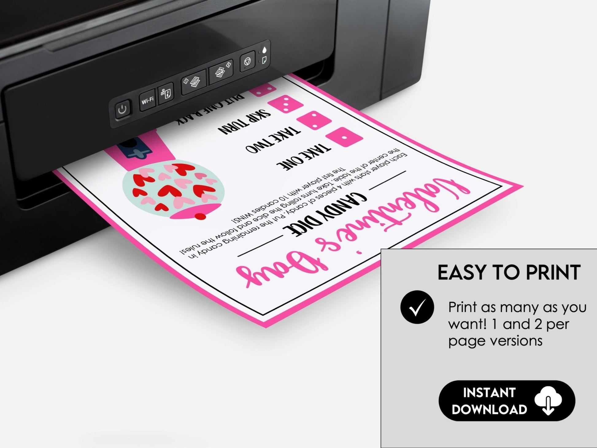 Valentine's Day Pass the Candy Dice Game, Valentine's Activity for kids