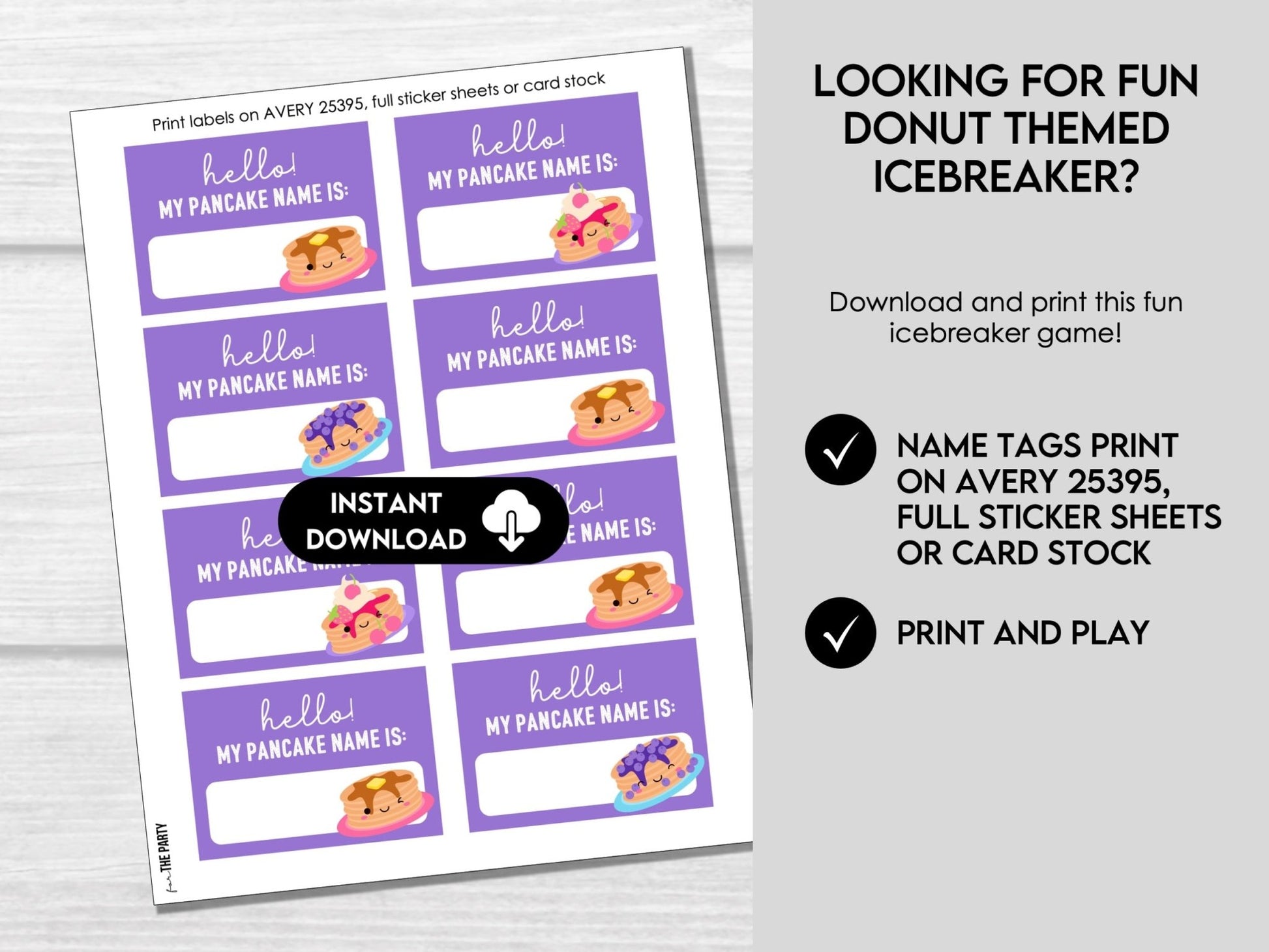 What's Your Pancake Name Party Game | Pancake Breakfast Brunch Fundraiser