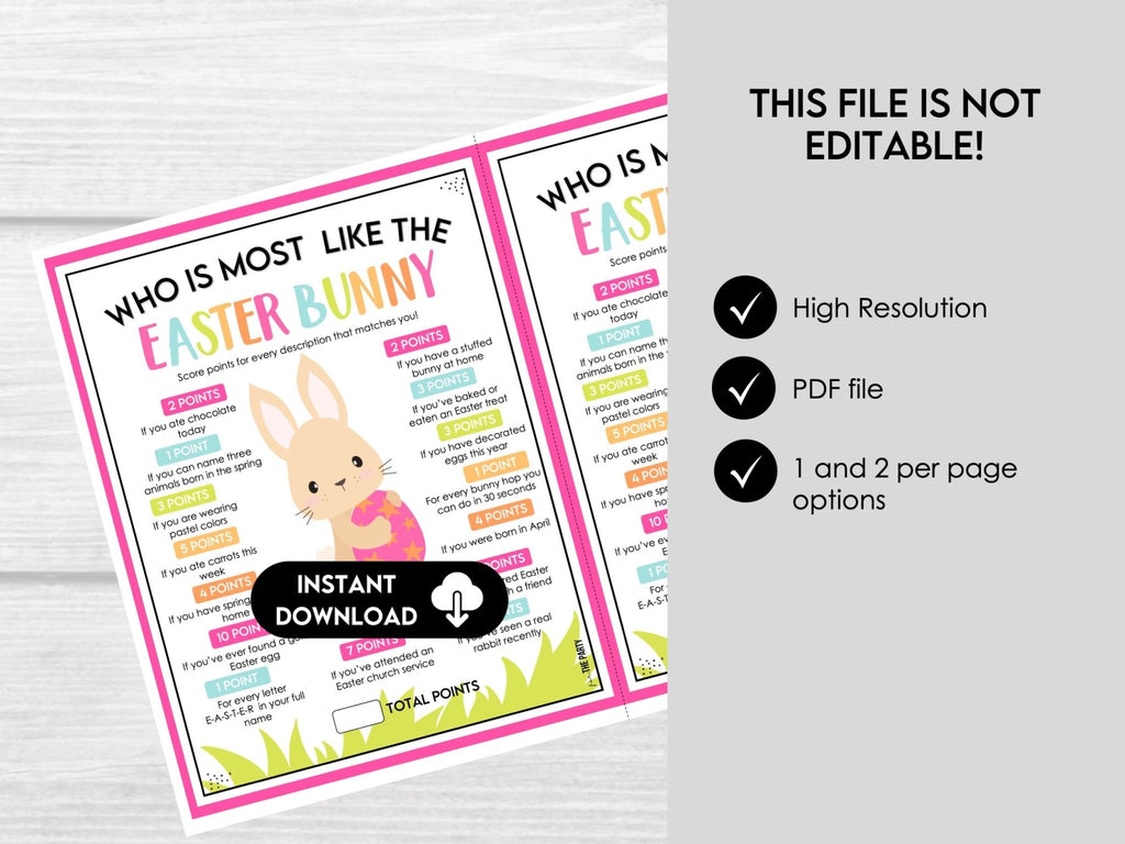 Who is most like the Easter Bunny? Party Icebreaker Game - Before The Party