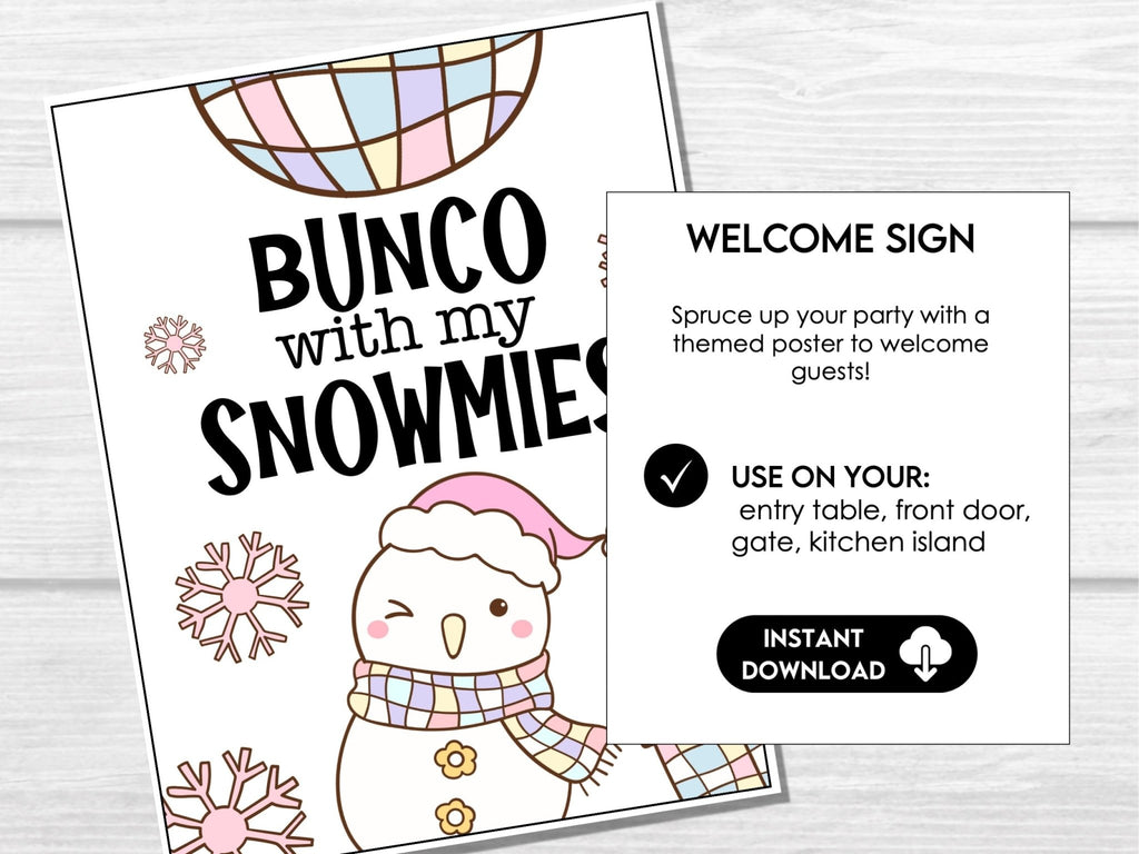 Winter Bunco Score Sheets, Bunco Party Kit, Winter Bunco, Bunco with my Snowmies - Before The Party