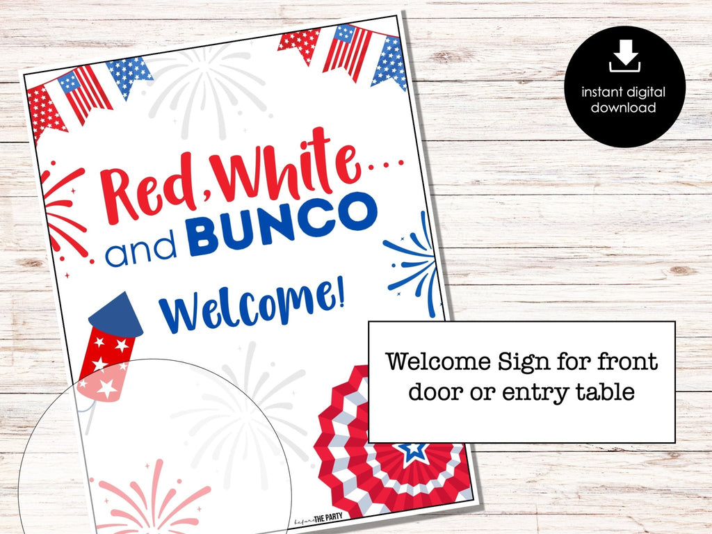 4th of July Bunco Score Cards - Fourth of July Theme Bunco Party - BUNKO Tally Sheets - Before The Party