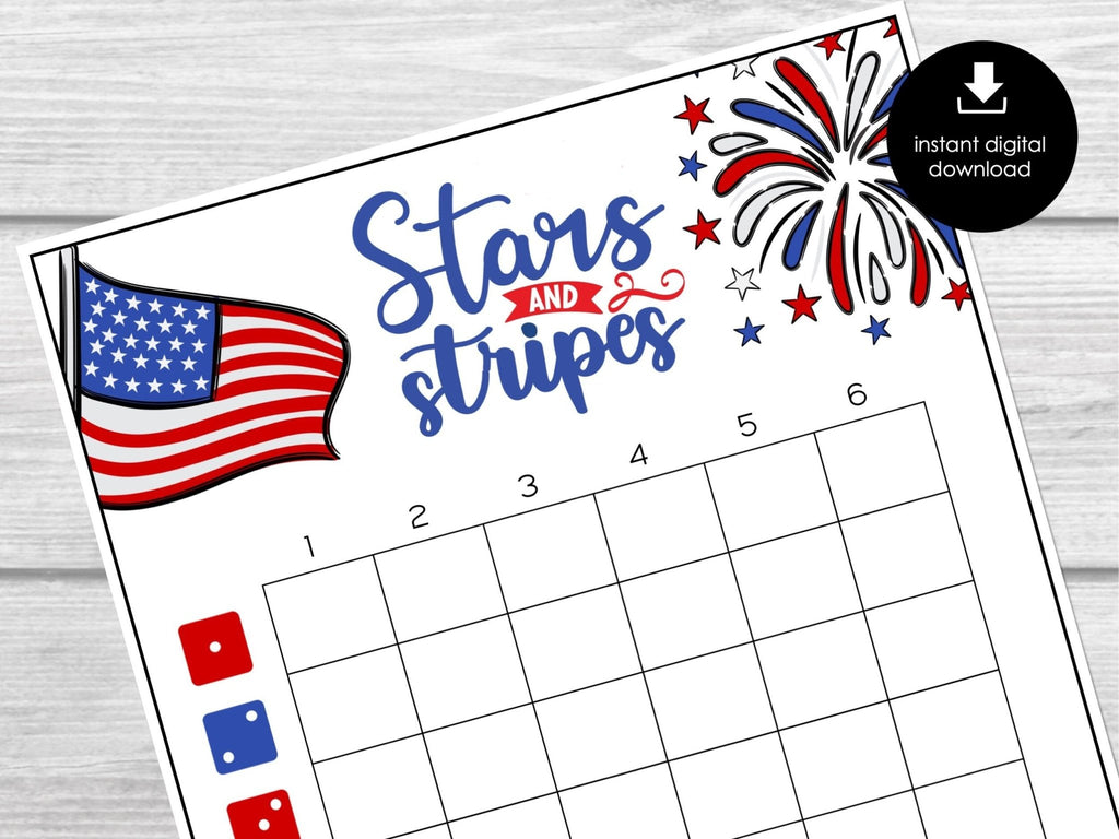 4th of July Bunco Score Cards, July Fourth Party Bunco Invitation, July Bunco Night, Bunco Game Party Printable, Patriotic, Labor Day, BUNKO - Before The Party