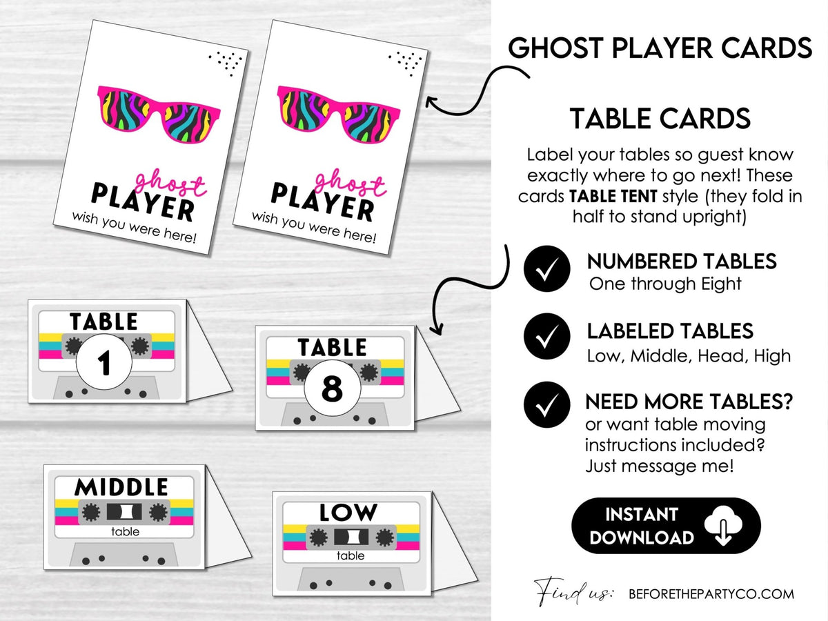Fun Score Card 80's Revival Bunco Score Cards - 1980's Theme Party Set – Before The Party