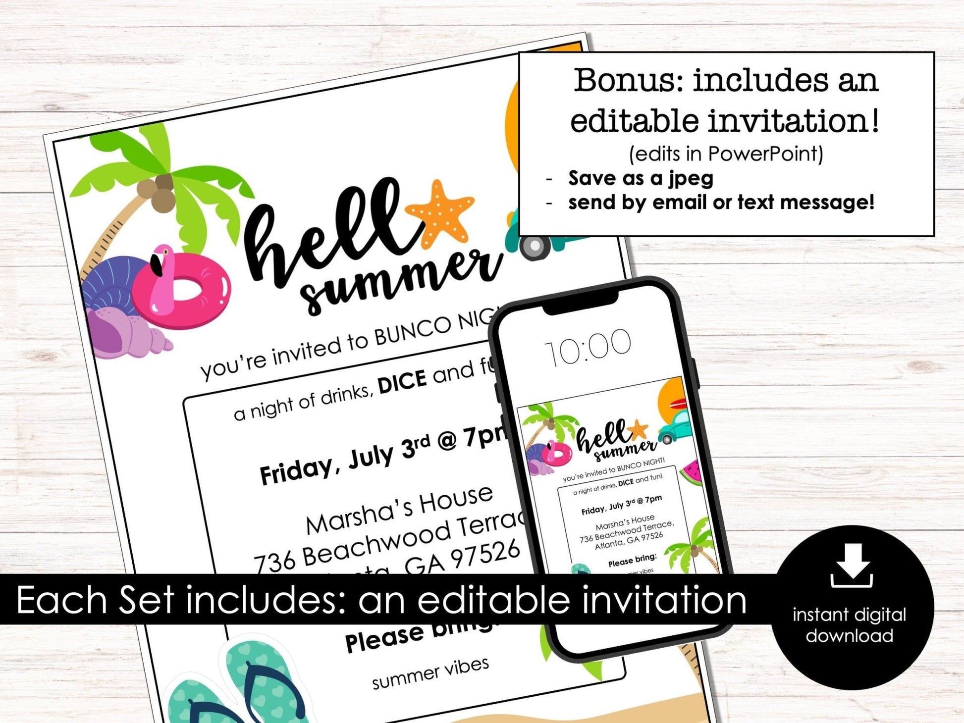 BUNCO game score cards BUNDLE | 12 monthly Bunco Party Kit |Score sheets | Tally sheet | Table Cards | Editable Invitations | Welcome Poster - Before The Party