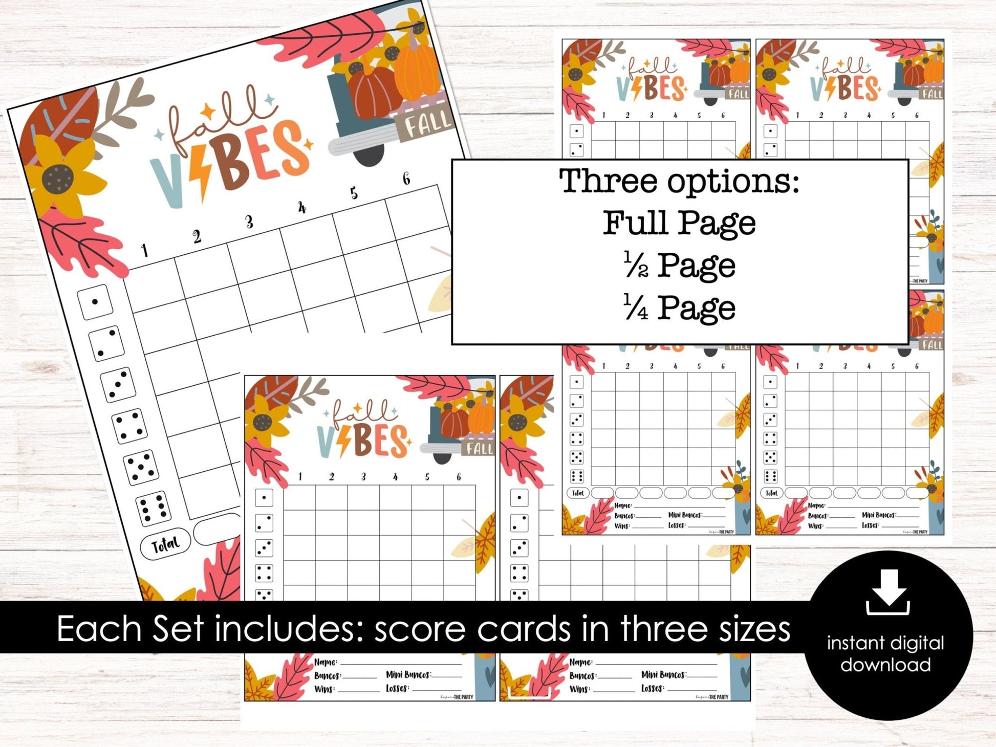 BUNCO game score cards BUNDLE | 12 monthly Bunco Party Kit |Score sheets | Tally sheet | Table Cards | Editable Invitations | Welcome Poster - Before The Party