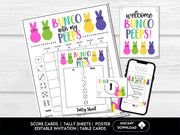 Bunco with my PEEPS - Easter Theme Peeps Bunco Game Cards with Editable Invitations