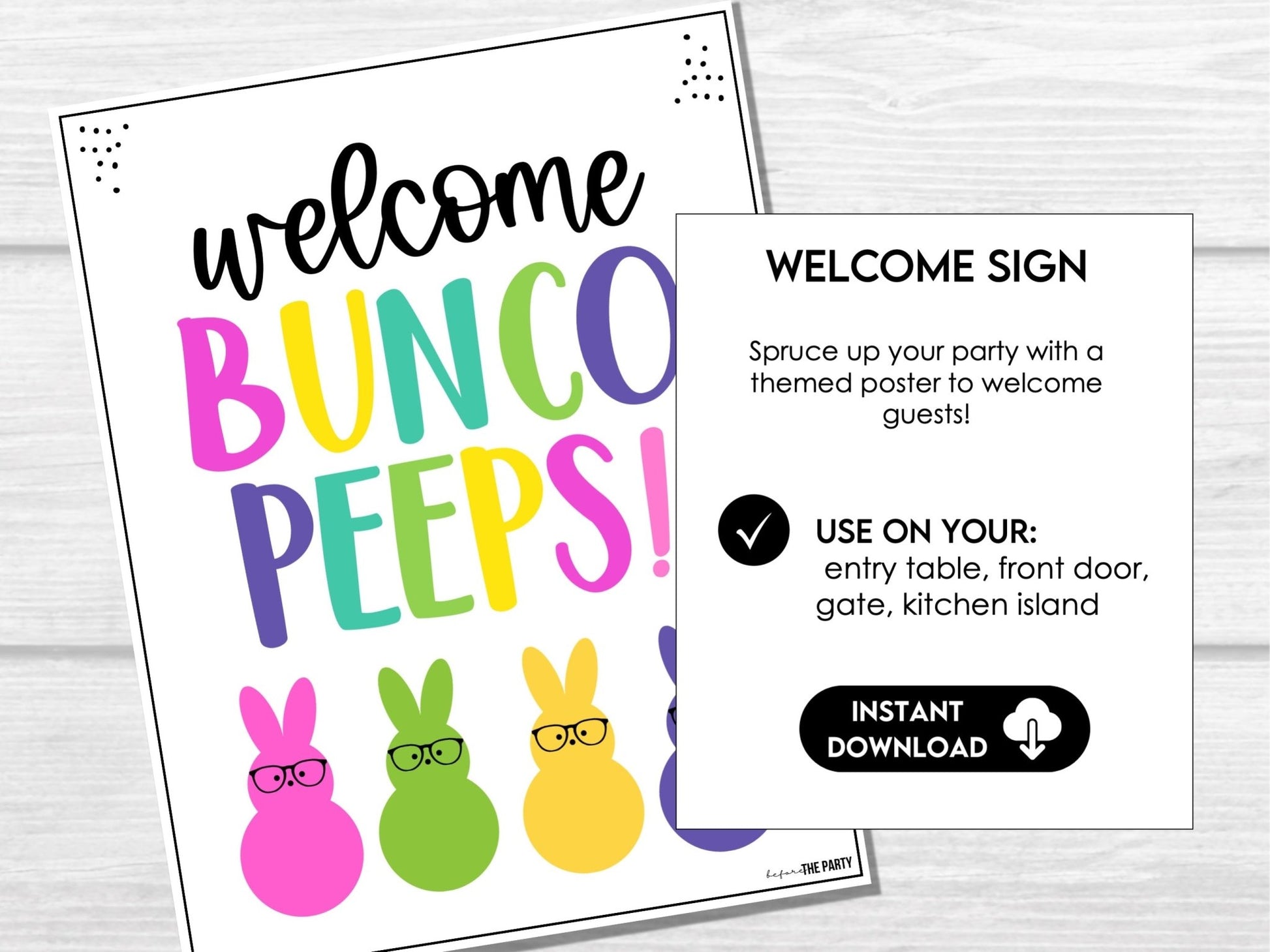 Bunco with my PEEPS - Easter Theme Peeps Bunco Game Cards with Editable Invitations