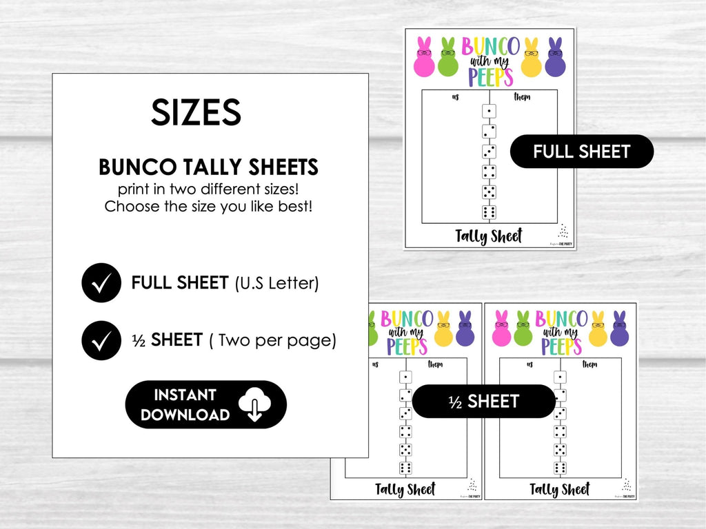 Bunco with my PEEPS - Easter Theme Peeps Bunco Game Cards with Editable Invitations - Before The Party