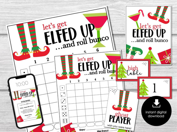 Christmas Bunco Score Sheets, Elfed Up December Bunco Game, Christmas Bunco Invitation, Funny Bunco Party Kit, Winter Bunco, Holiday BUNKO - Before The Party