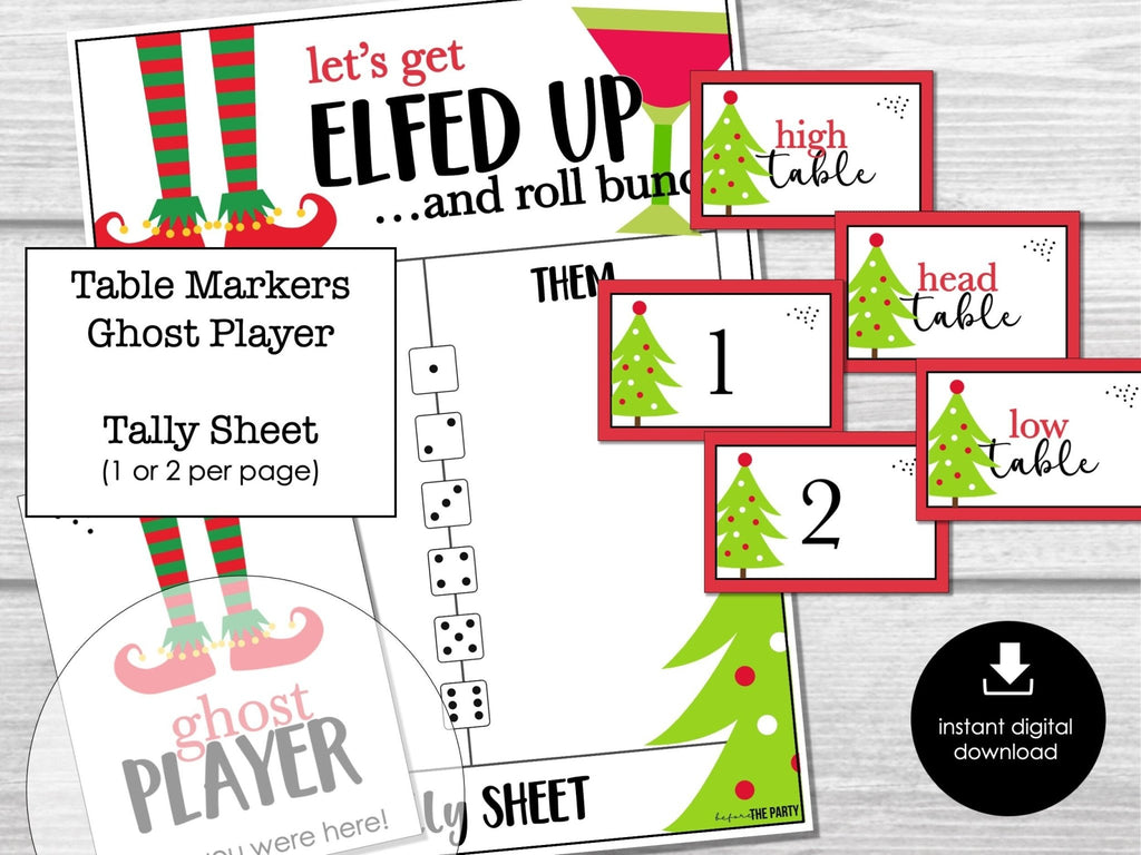 Christmas Bunco Score Sheets, Elfed Up December Bunco Game, Christmas Bunco Invitation, Funny Bunco Party Kit, Winter Bunco, Holiday BUNKO - Before The Party