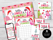 Flamingo Christmas Bunco Score Sheets, Flamingle December Bunco Cards