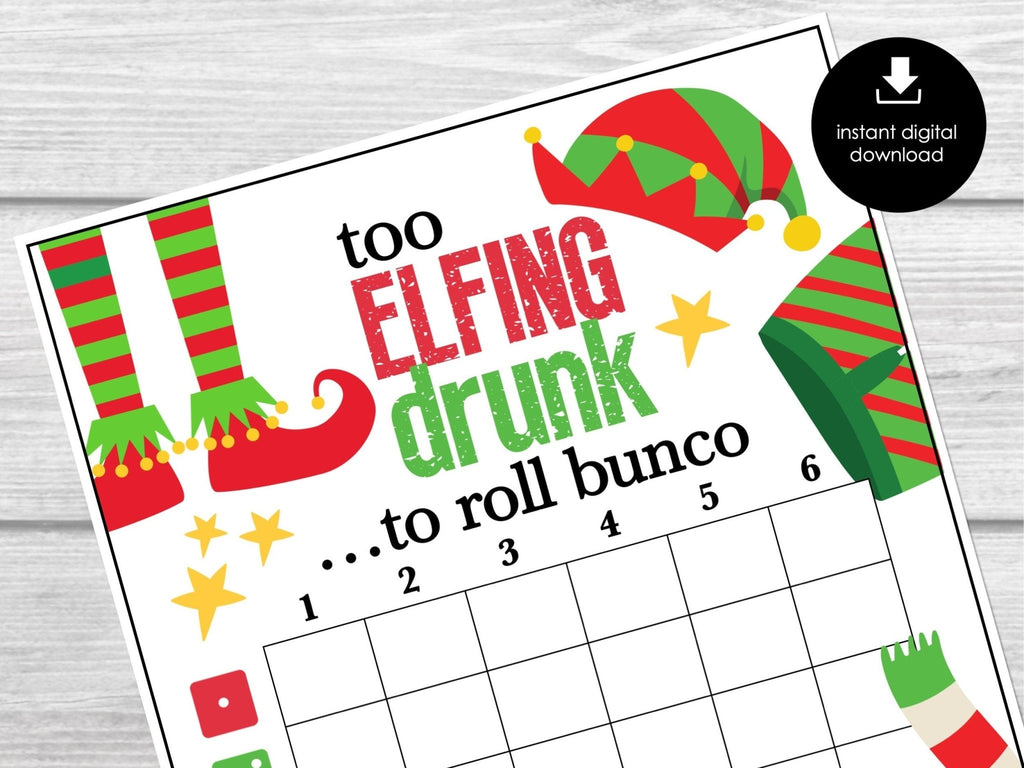 Christmas Elf Bunco Score Sheets, December Bunco Game, Christmas Bunco Invitation, Fun Bunco Party Kit, Winter Bunco Printables, Xmas Bunco - Before The Party