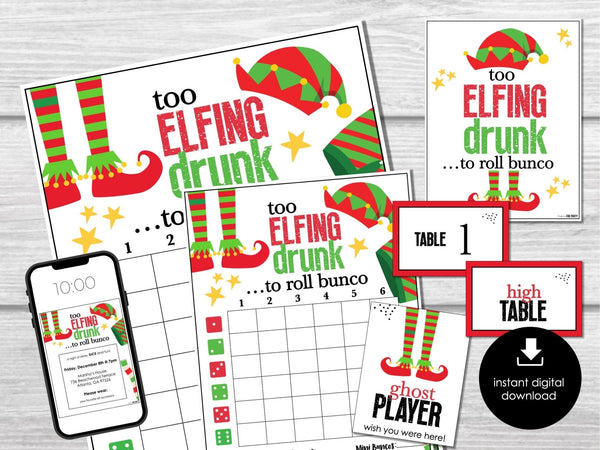 Christmas Elf Bunco Score Sheets, December Bunco Game, Christmas Bunco Invitation, Fun Bunco Party Kit, Winter Bunco Printables, Xmas Bunco - Before The Party