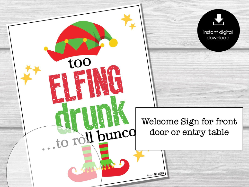 Christmas Elfing Drunk Bunco Score Sheets, December Bunco Game, Christmas Bunco - Before The Party