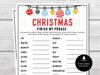 Christmas Party Game Finish the Phrase, Fun Party Activity for Kids and Adults, Ice Breaker Christmas Game, Events, Office Party, Classroom - Before The Party