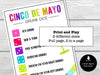 Cinco De Mayo Drunk Dice Game, Cinco de Mayo Games - Drunk Dice, Drinking Games for Adults, Printable Game, Office Party, Bar, Birthday Game - Before The Party