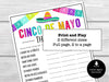 Cinco de Mayo THINK FAST Game, Word Game for Parties, Mexican Fiesta Party Games, Fun Cinco de Mayo Games, Party Games for Kids and Adults - Before The Party