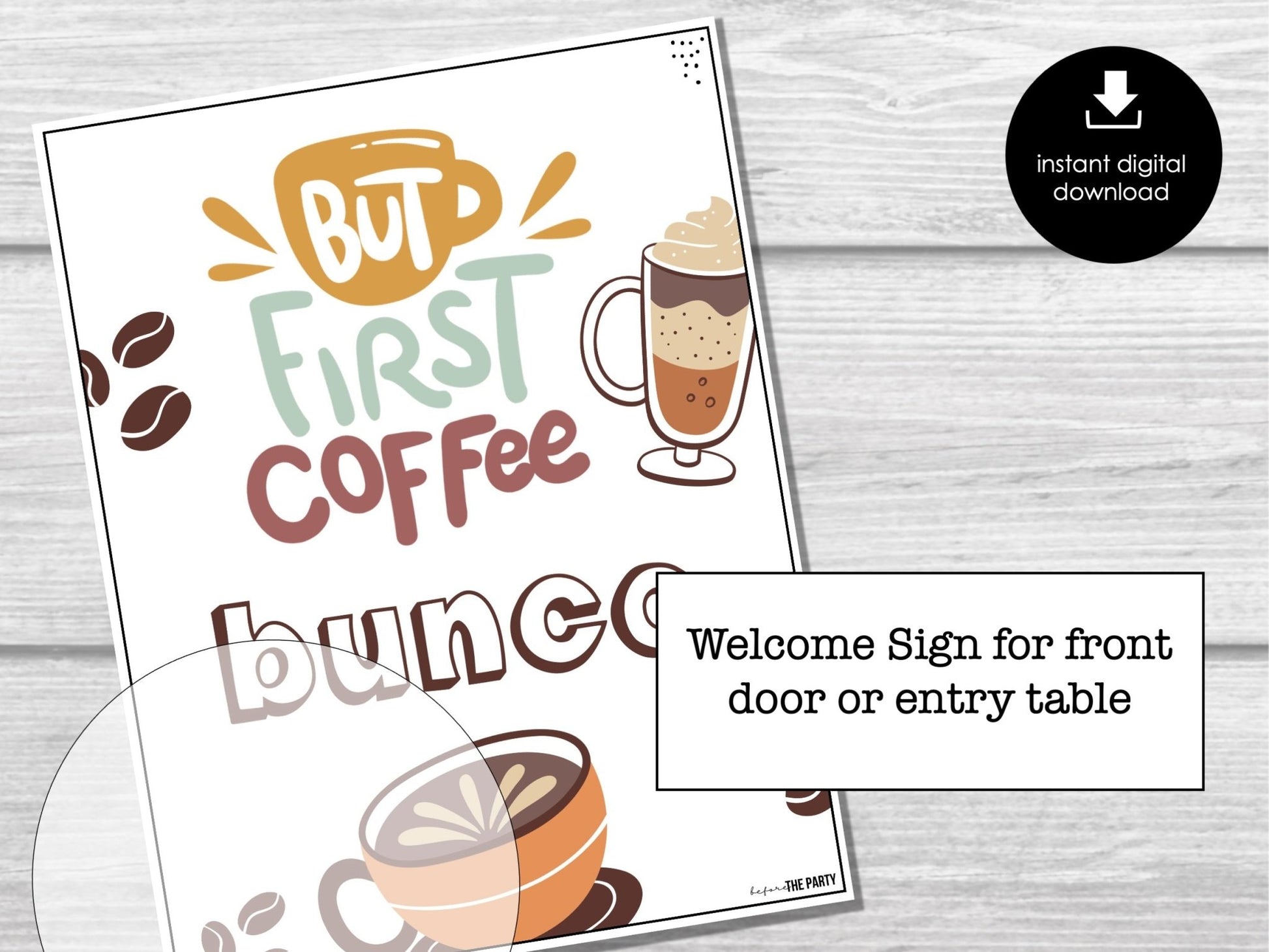 Coffee Lovers Bunco Score Sheets, Coffee Party Bunco, Bunco Score Cards, Bunco Table Cards - Before The Party