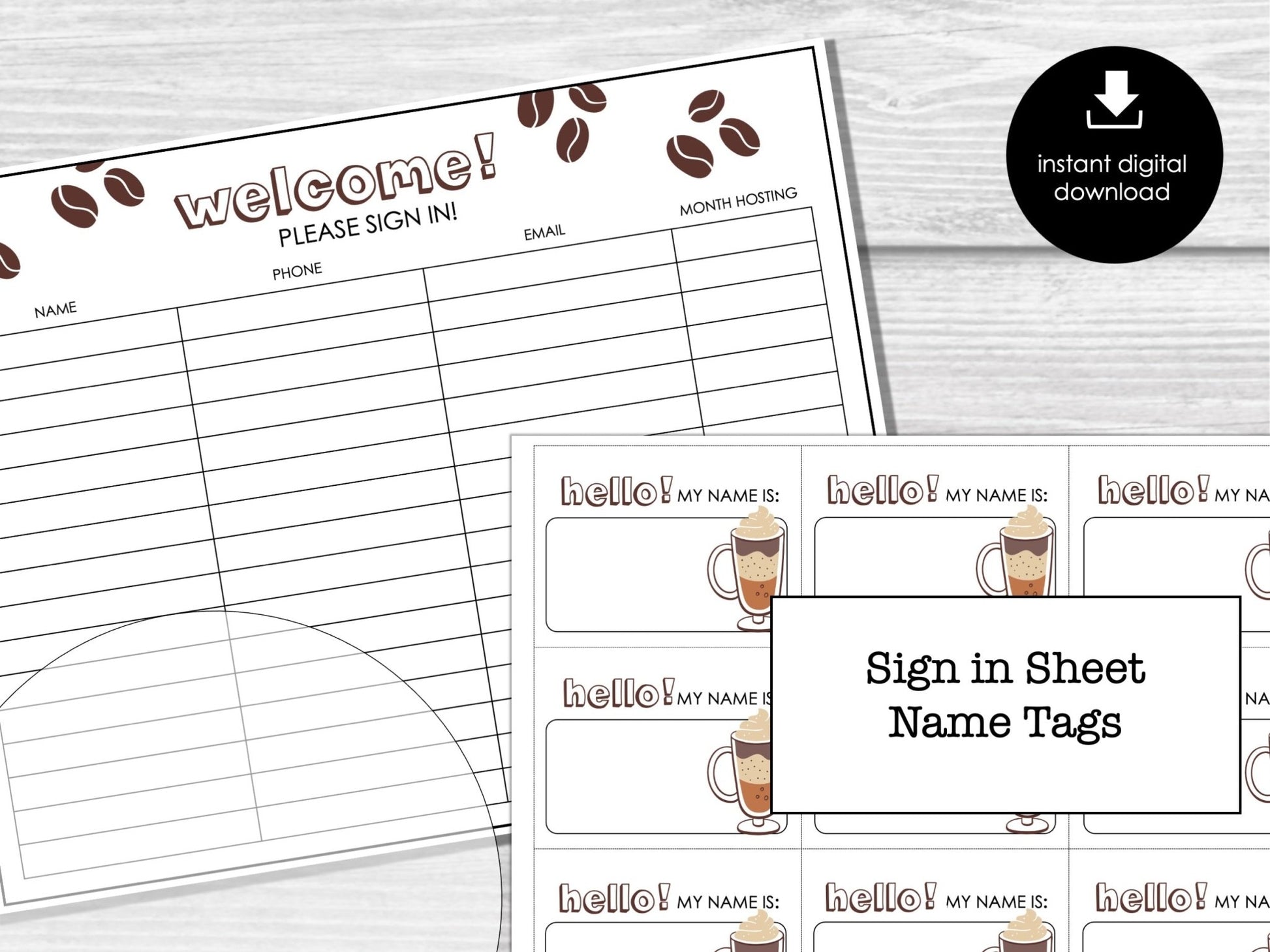Coffee Lovers Bunco Score Sheets, Coffee Party Bunco, Bunco Score Cards, Bunco Table Cards - Before The Party