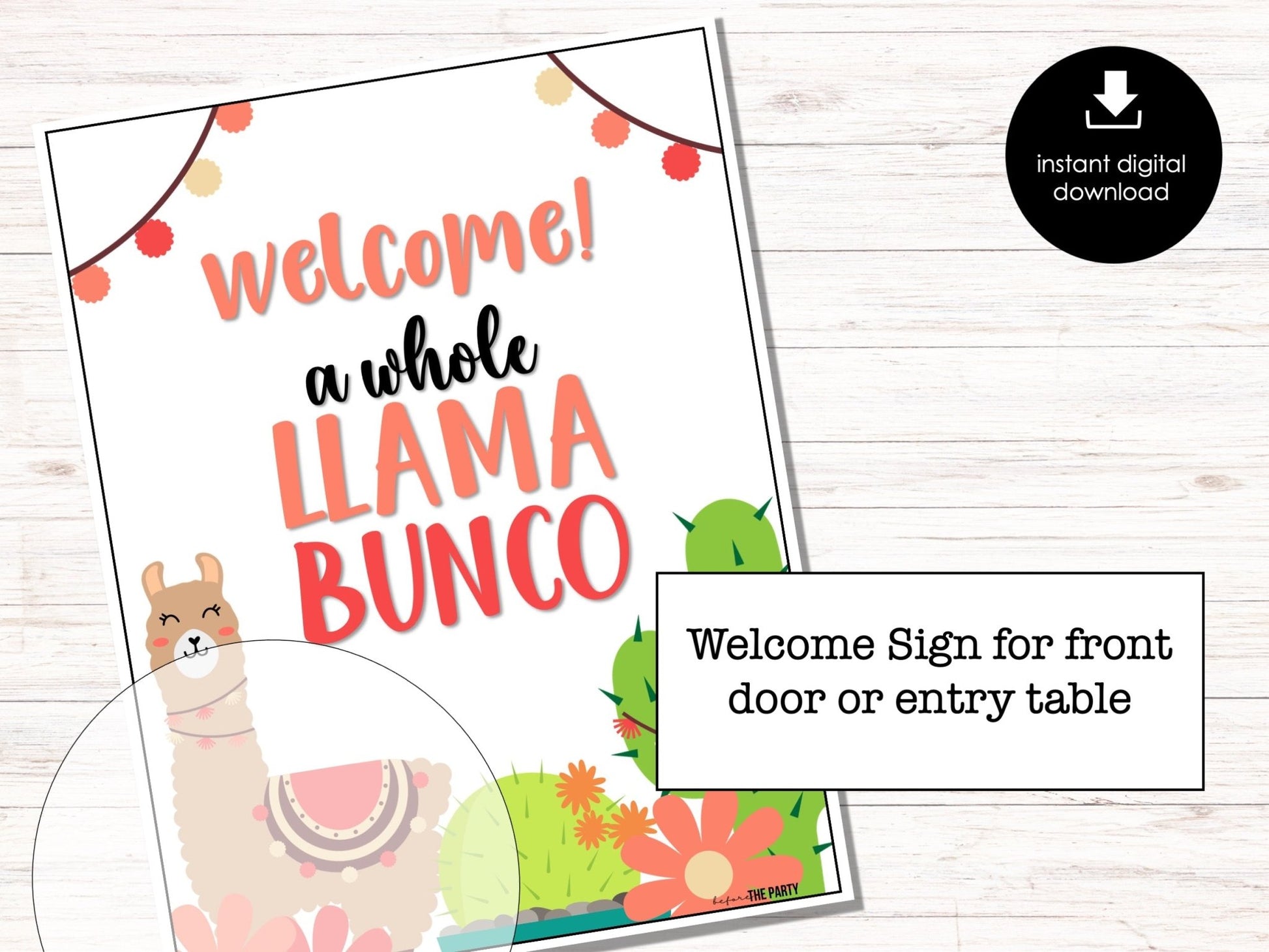 Cute Llama Bunco Score Sheets, Bunco Cards, Bunco Printable, Bunco Invitation