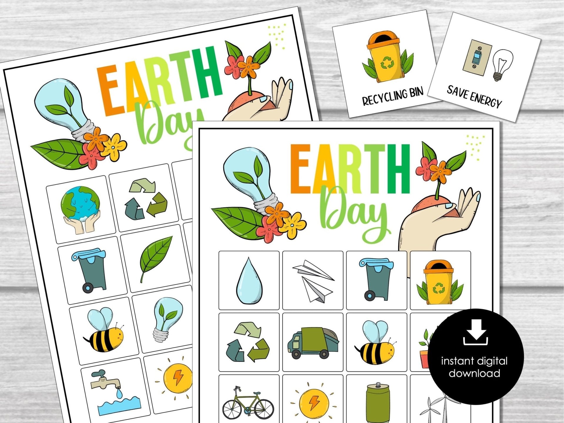 Earth Day Bingo Party Game for Kids, Classroom Bingo Game, Earth Month – Before The Party for Earth Day Bingo Free Printable