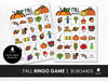 FALL Bingo, Printable AUTUMN Vocabulary Bingo Game, Practice Fall Words, 30 Bingo Boards for KIDS, Instant Download - Before The Party