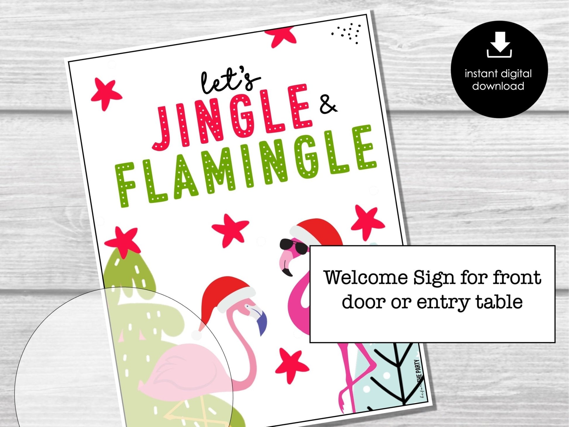 Flamingo Christmas Bunco Score Sheets, Flamingle December Bunco Cards