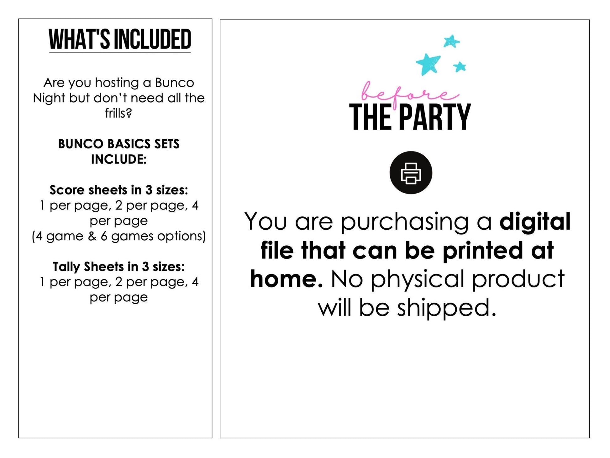 Floral Bunco Score Cards, Simple Bunco Score Sheets, Floral Bunco Party Kit, Tally Sheets, 4 Games | 6 Games, Bunko Night, Game Night - Before The Party