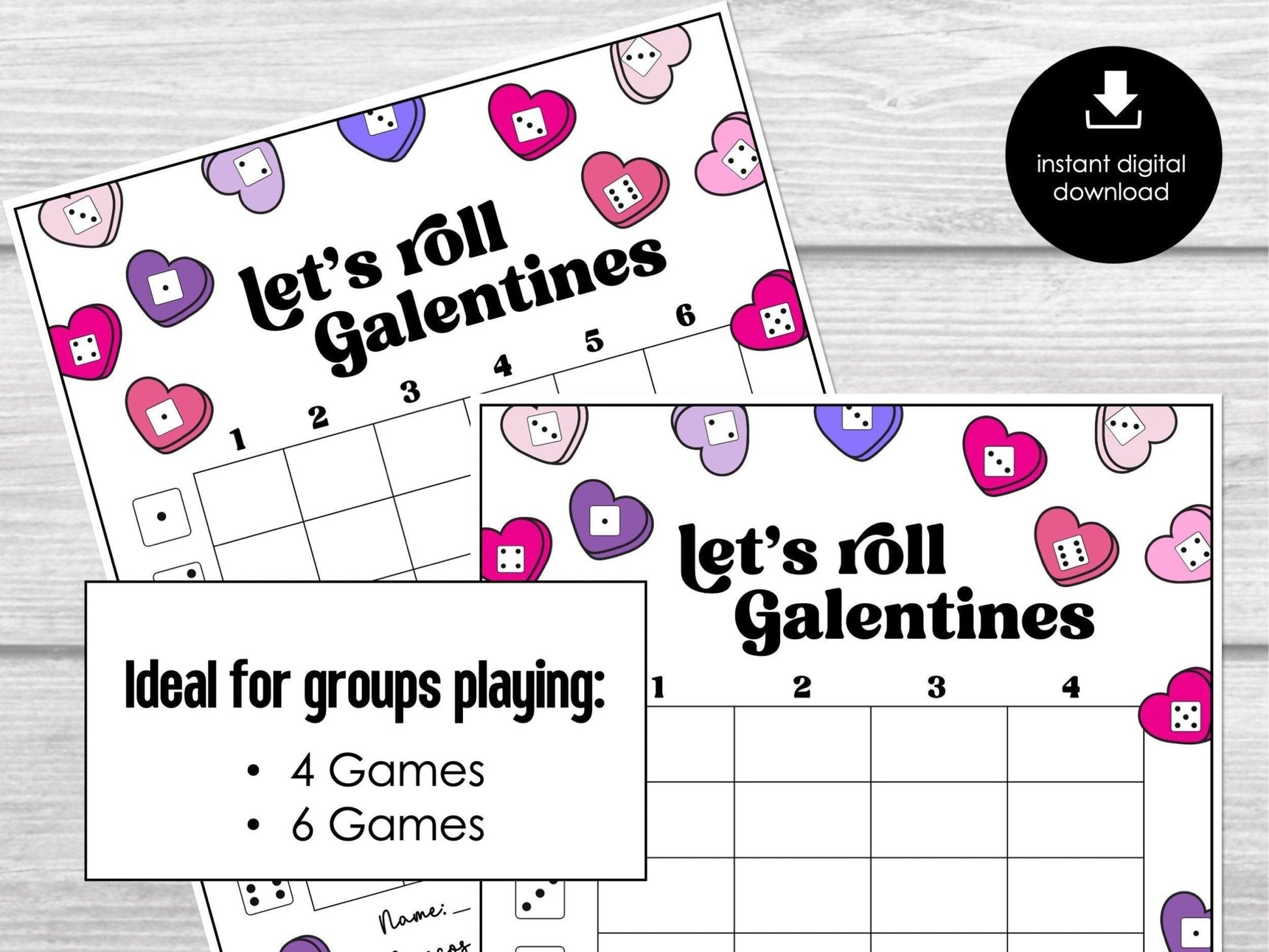 Galentine's Day Bunco Score Cards, Valentines Bunco Score Sheets, Heart Bunco Tally Sheets, Love Bunco Party Kit, February BUNCO | BUNKO - Before The Party