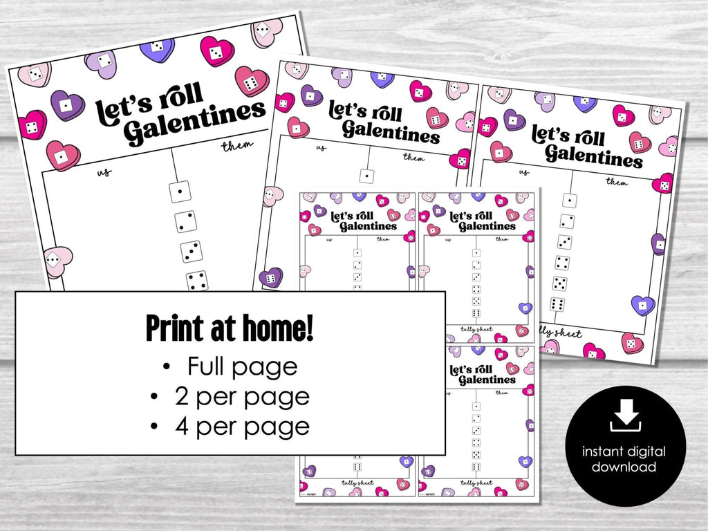 Galentine's Day Bunco Score Cards, Valentines Bunco Score Sheets, Heart Bunco Tally Sheets, Love Bunco Party Kit, February BUNCO | BUNKO - Before The Party