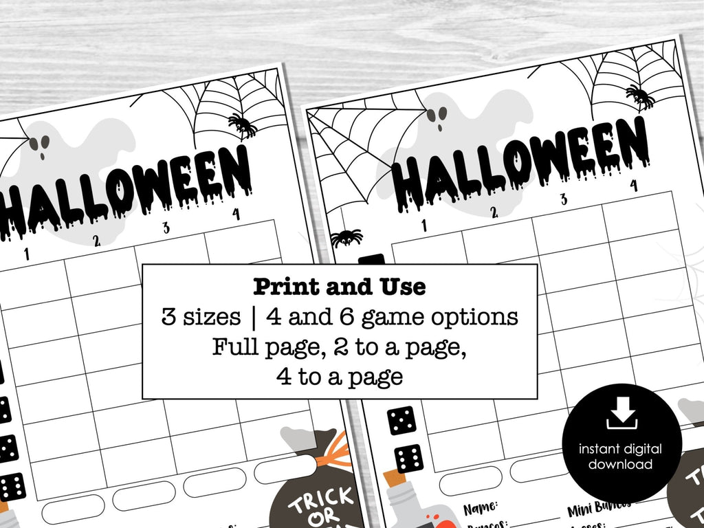 Halloween Bunco Score Cards, Bunco Printables, October Bunco Party Invitation, Tally Sheets - Before The Party