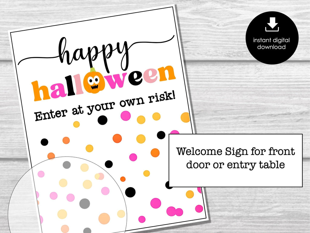 Halloween Pink Polka Dots & Pumpkins Bunco Sheets, Halloween Theme Bunco Party, Bunco Cards - Before The Party