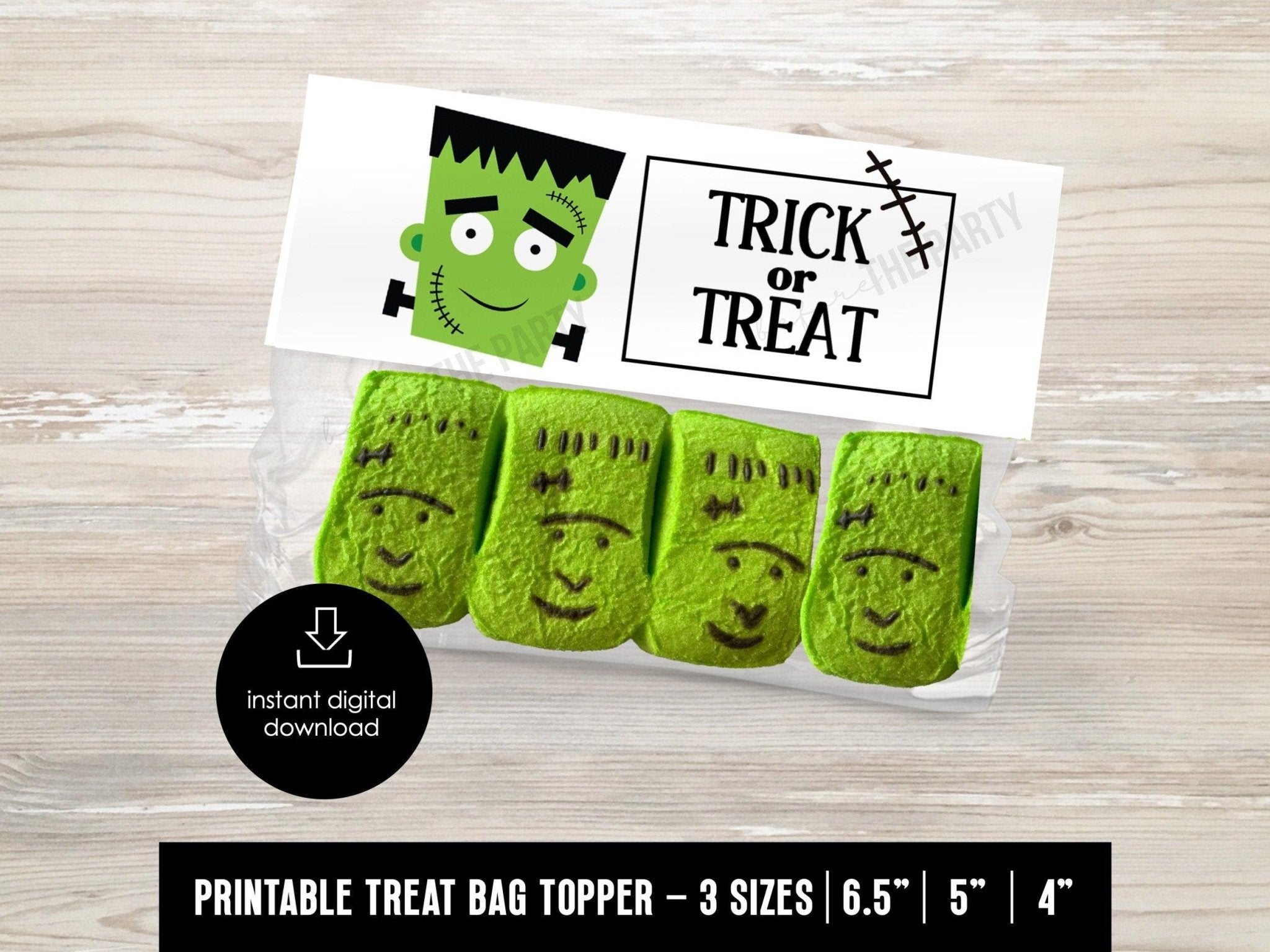 Halloween TRICK or TREAT Bag Topper, 4" 5" 6.5", Halloween Bag Topper, Student Gift, Cookie Bag topper, Spooky candy favor bag for kids