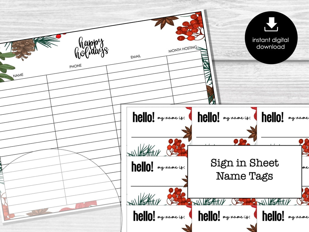 Happy Holidays Bunco Score Sheets, Christmas December Bunco Game, January Bunco - Before The Party